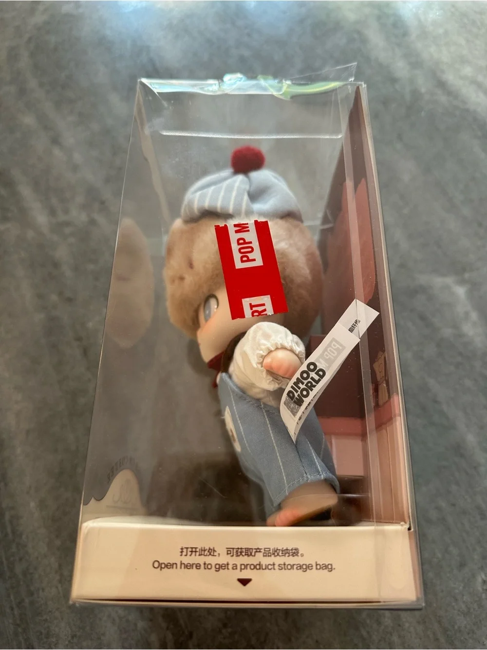DIMOO Crush Coffee Barista Vinyl Plush Doll toy Blue Overalls Hat boy Pop Mart